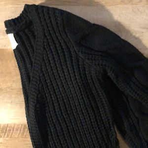 Black open cardigan